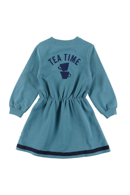 CUDDLE - Turquoise Dress Waisted Puff Sleeve