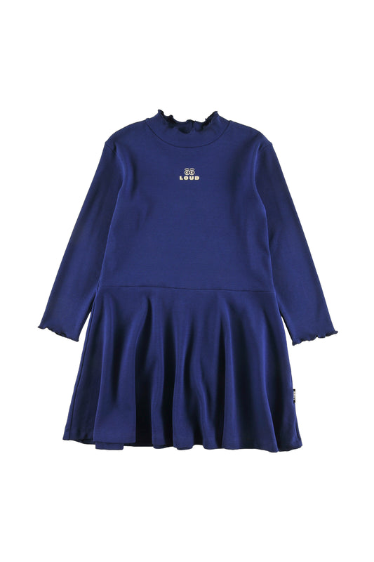 CLOUD - BLUE NAVY DRESS slim fit top, swirl bottom, LOUD eyes logo print contrast