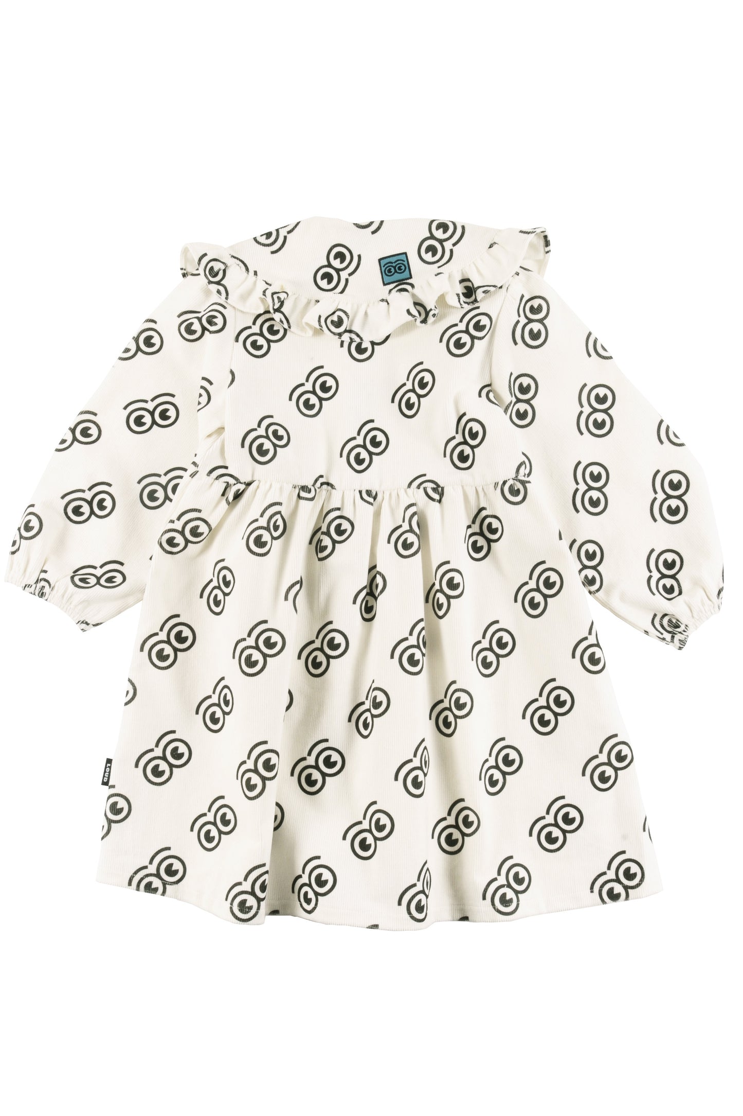 SWEET - Sand/Anthracite AOP Dress Wide Collar Loose Fit