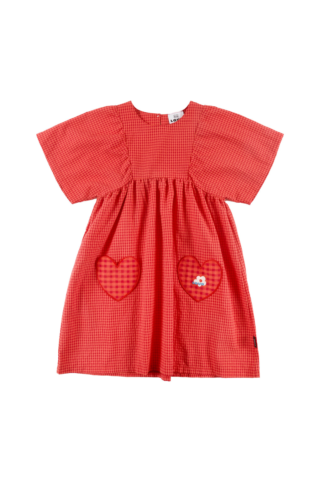 BREEZE - Red Check Dress Loose Fit Front Pockets LOUD BREEZE - Red Check Dress Loose Fit Front Pockets LOUD