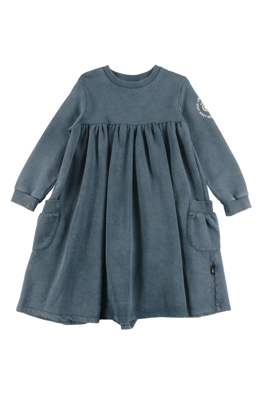 PASSION - Green Storm Marble Dye Dress Bubble Pockets