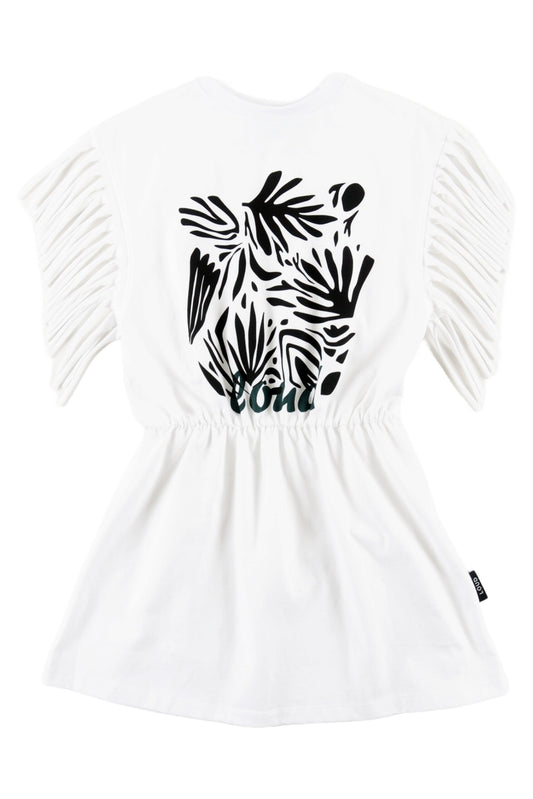 MAHALO – White Dress Sleeve Fringes