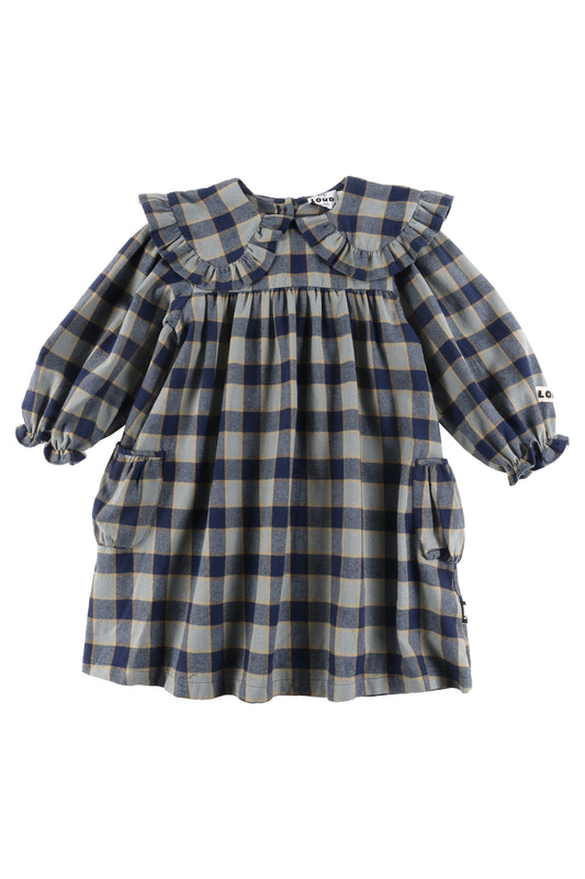 LOYAL - Check Indigo Dress Collar