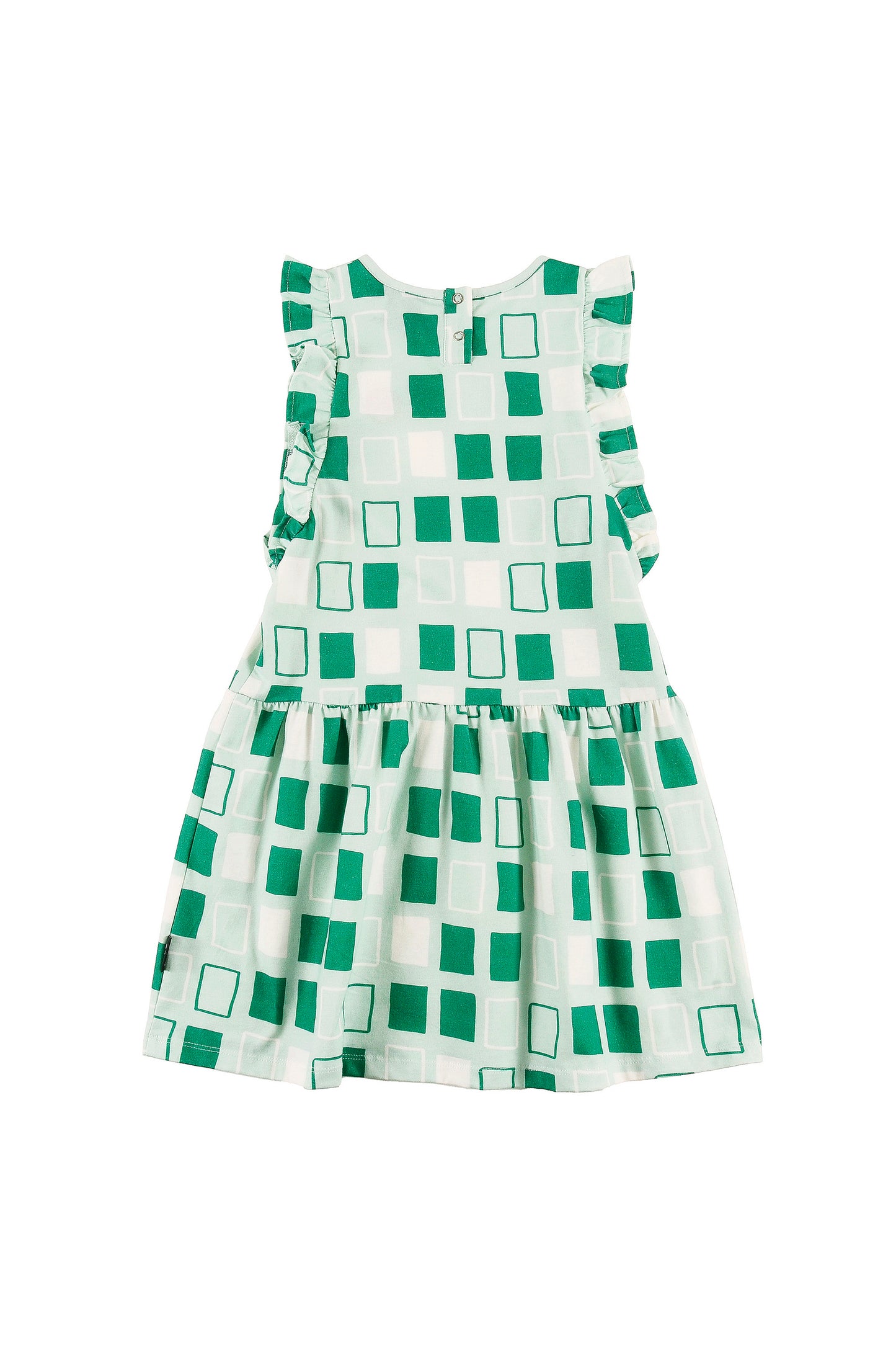SORBET - Abstract Check AOP Dress Loose Fit Ruffle Armhole (SAMPLE)