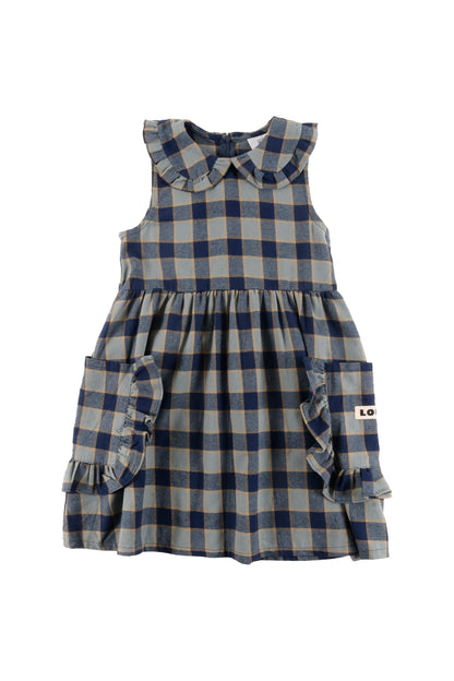 POSITIVE - Check Indigo Dress Sleeveless (Sample)