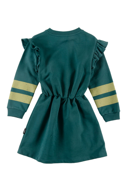 KIN - Green Storm Dress Ruffles Shoulder (Sample)