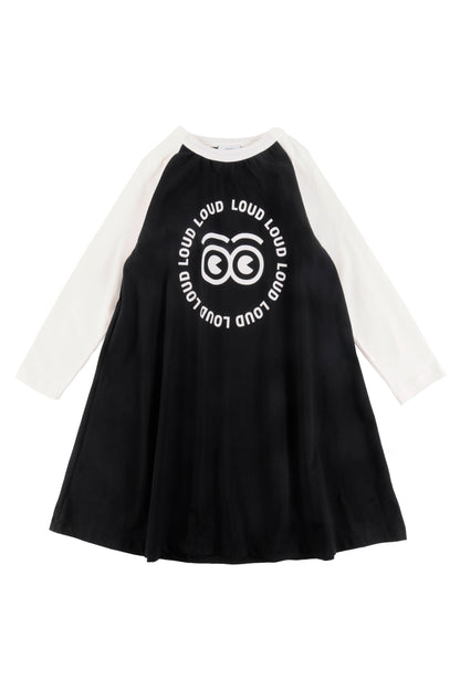 PEACE - Black/Sand Dress Raglan sleeve (Sample)