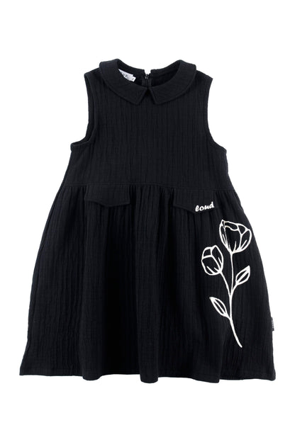 GRACE - Black Pinafore Dress