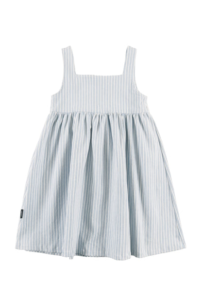 CAFFE’ - Mid Blue Stripe Summer Dress Loose Fit