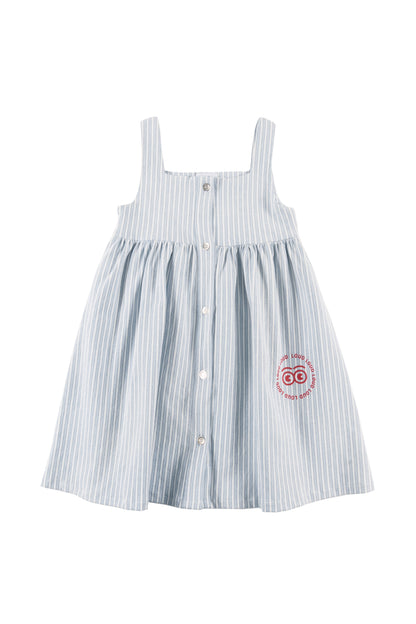 CAFFE’ - Mid Blue Stripe Summer Dress Loose Fit (SAMPLE)