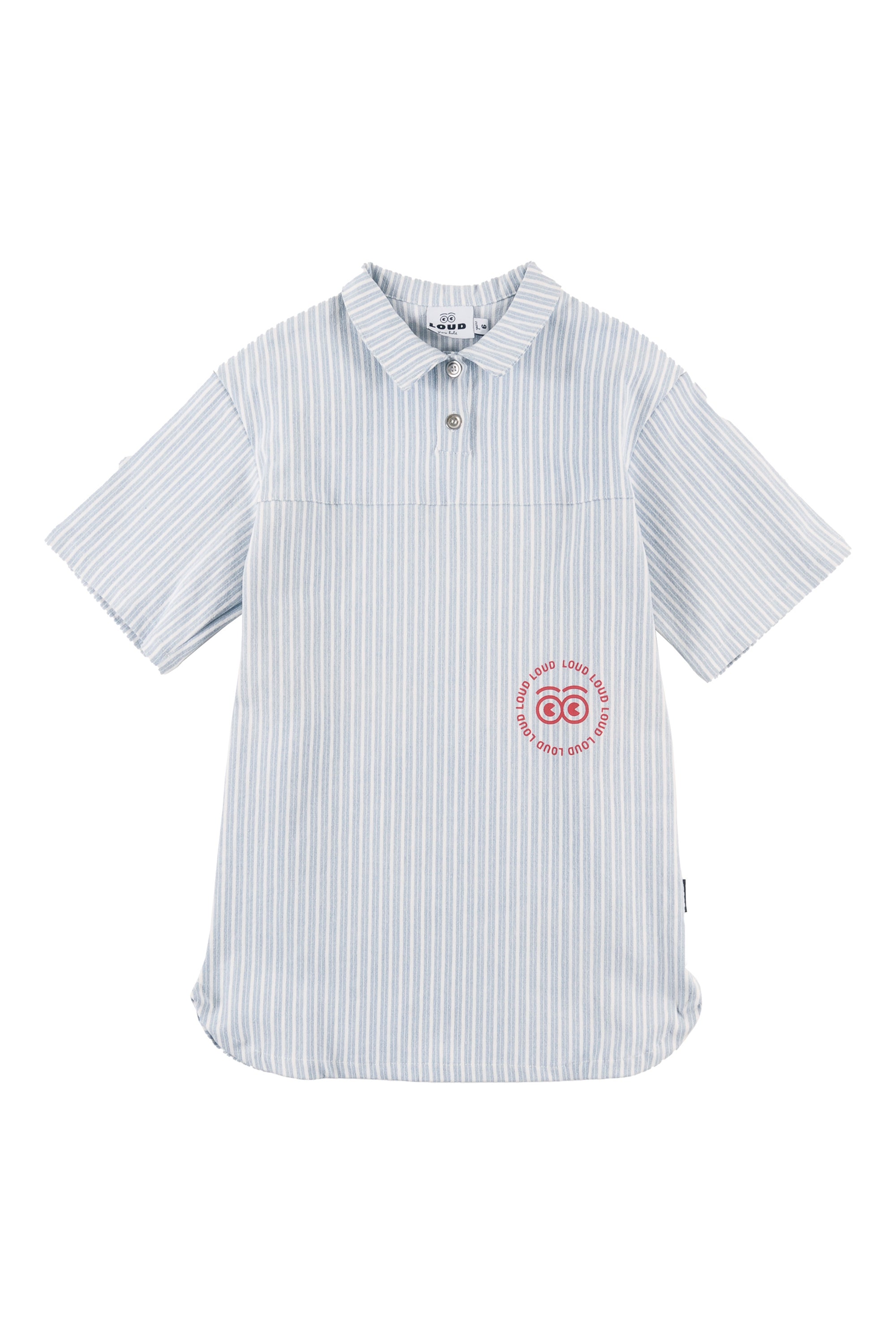 AUGUSTA - Mid Blue Stripe Dress Relaxed Fit Drop Shoulder – LOUD