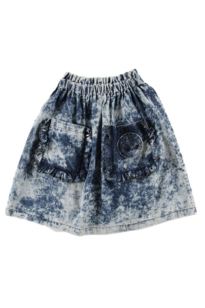 NANI - Blue Dye Denim Skirt Knee Length