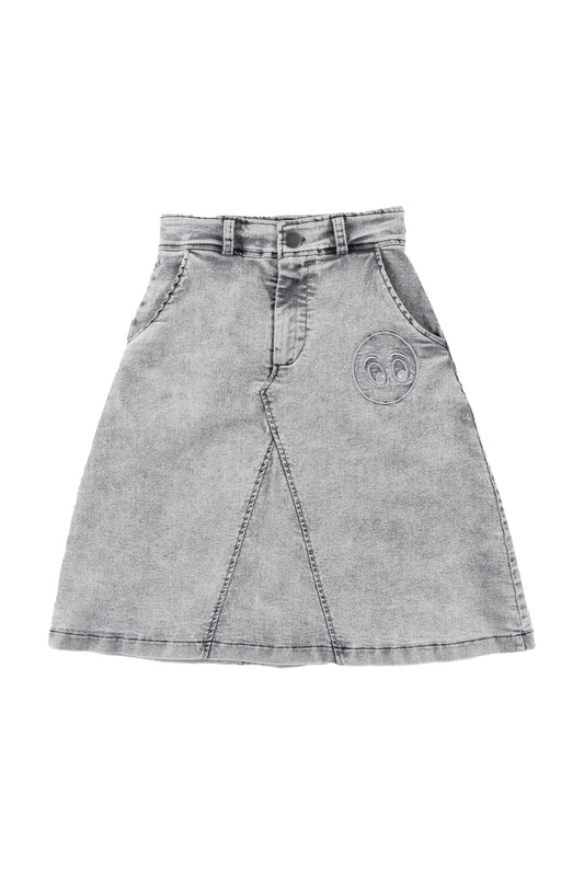 WILD - Light Grey Washed Skirt Front Panel