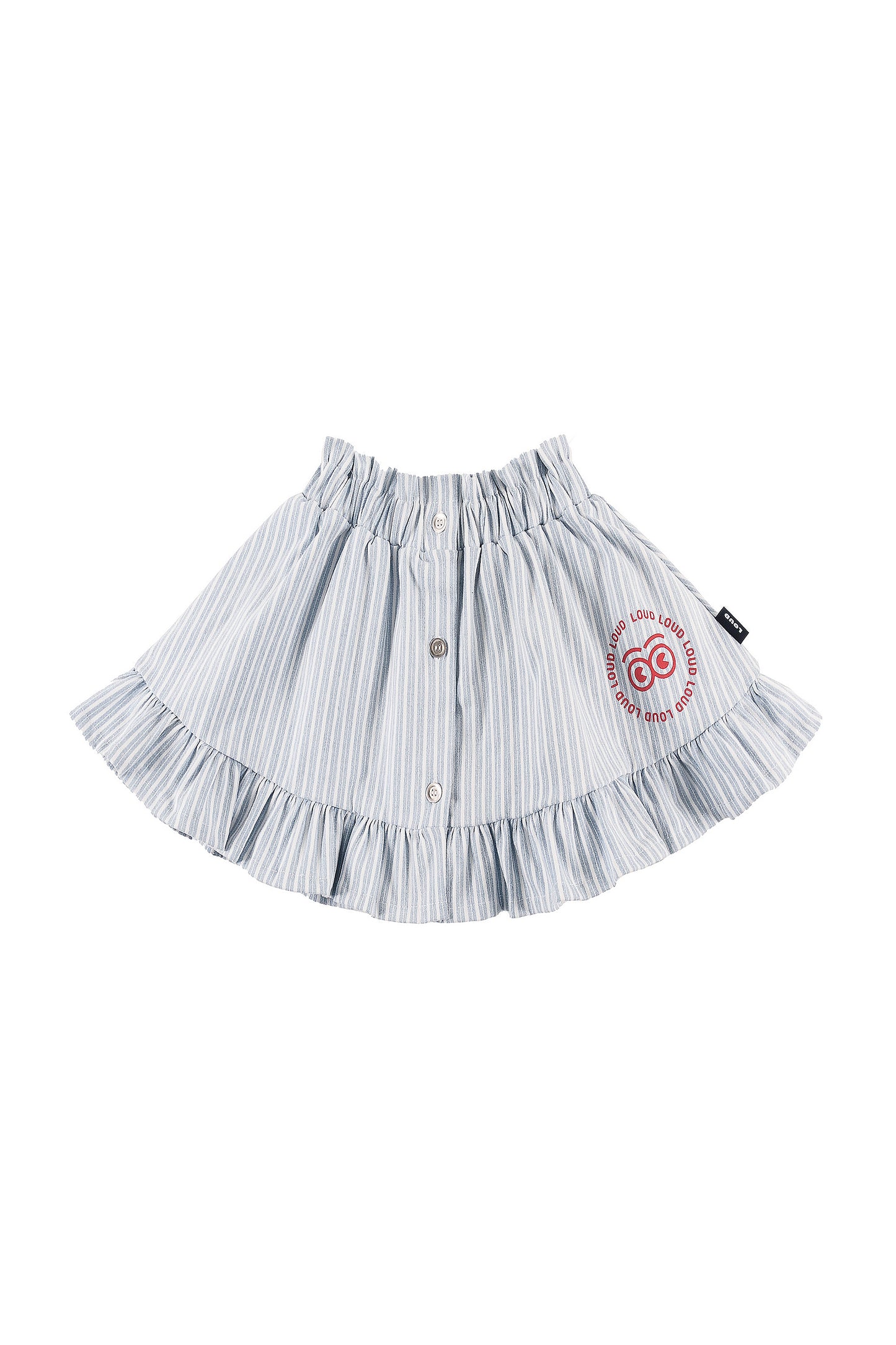 HOTEL - Mid Blue Stripe Mini Skirt Elastic Waist 6y and Up Knee Length