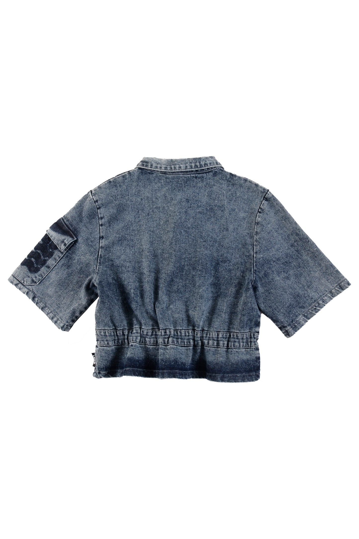 ACQUA - Mid Blue Stoned Washed Denim Shirt 3/4 Sleeves