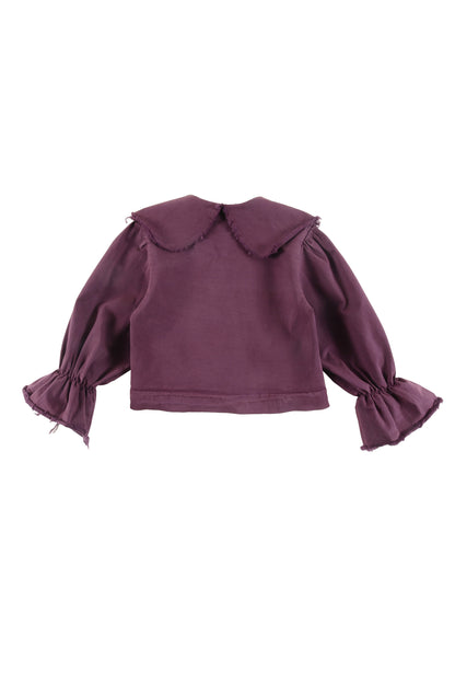 VIRTUE - Grape Wine Stone Wash Shirt Wide Collar