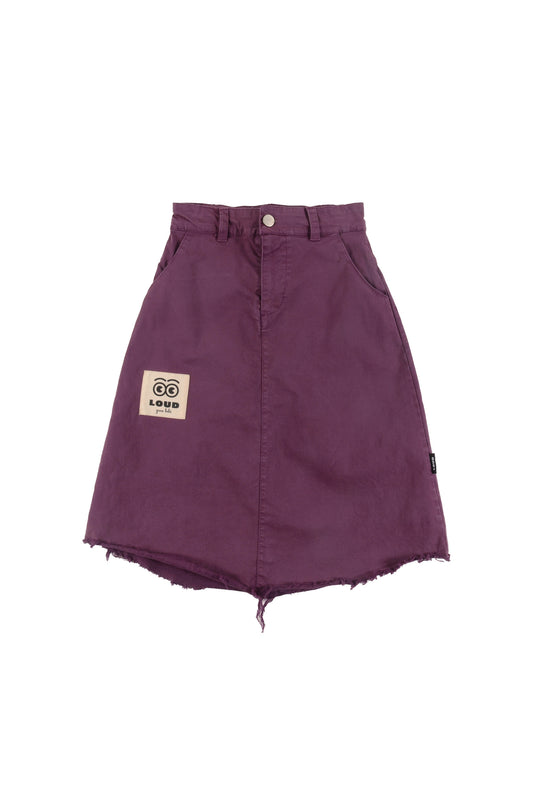 FUNNY - Grape Wine Stone Wash Skirt