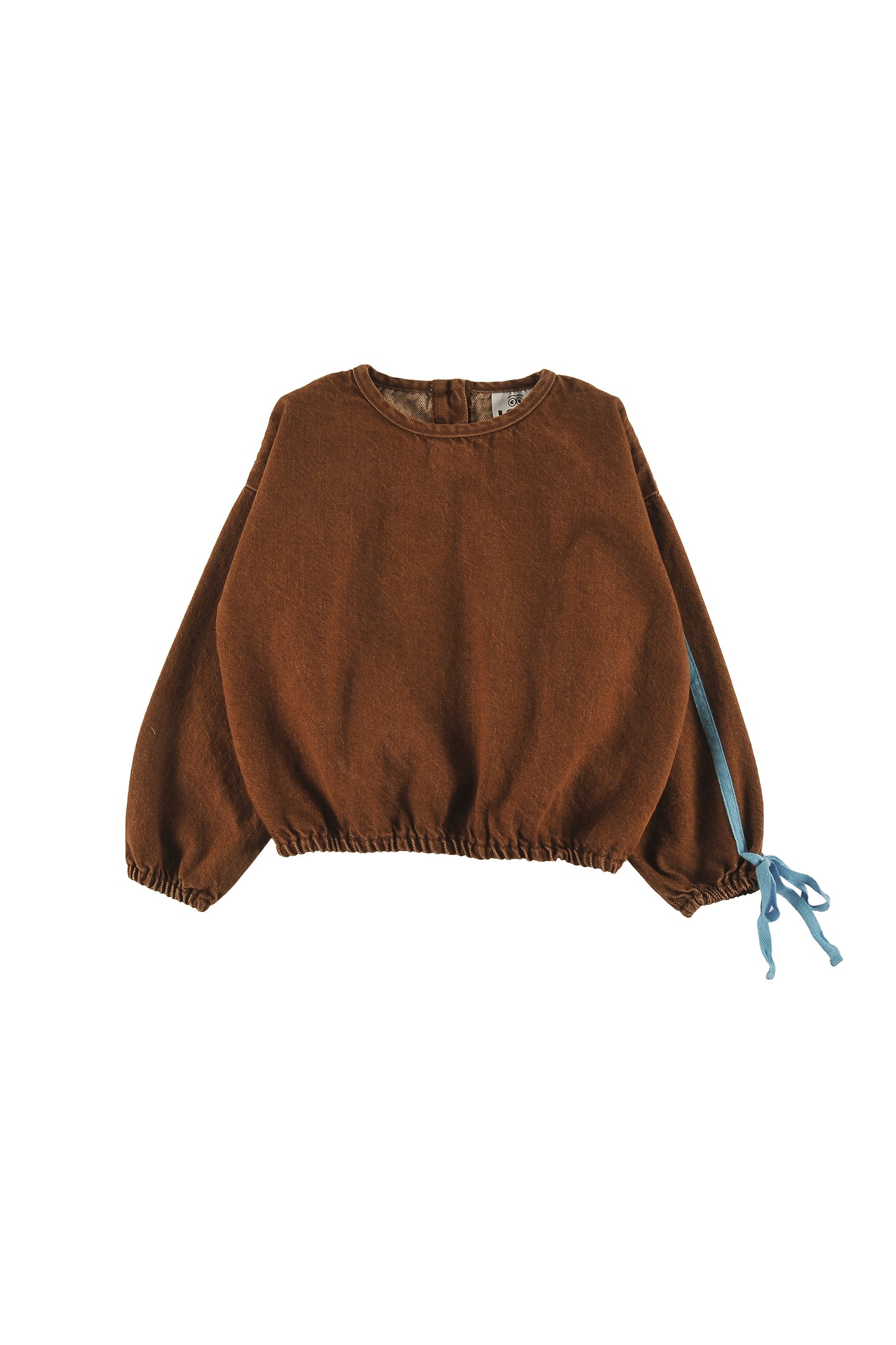 TIP - CHOCO BLOUSE loose fit, elasticated waist, contrast tape sleeve circle, LOUD eyes logo print