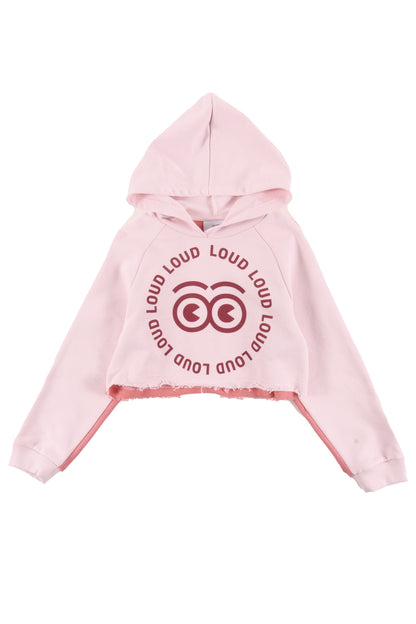 COMFORT - Pink/Raspberry 2 Tone Sweater Hood Crop