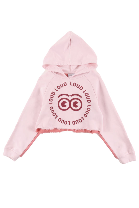 COMFORT - Pink/Raspberry 2 Tone Sweater Hood Crop