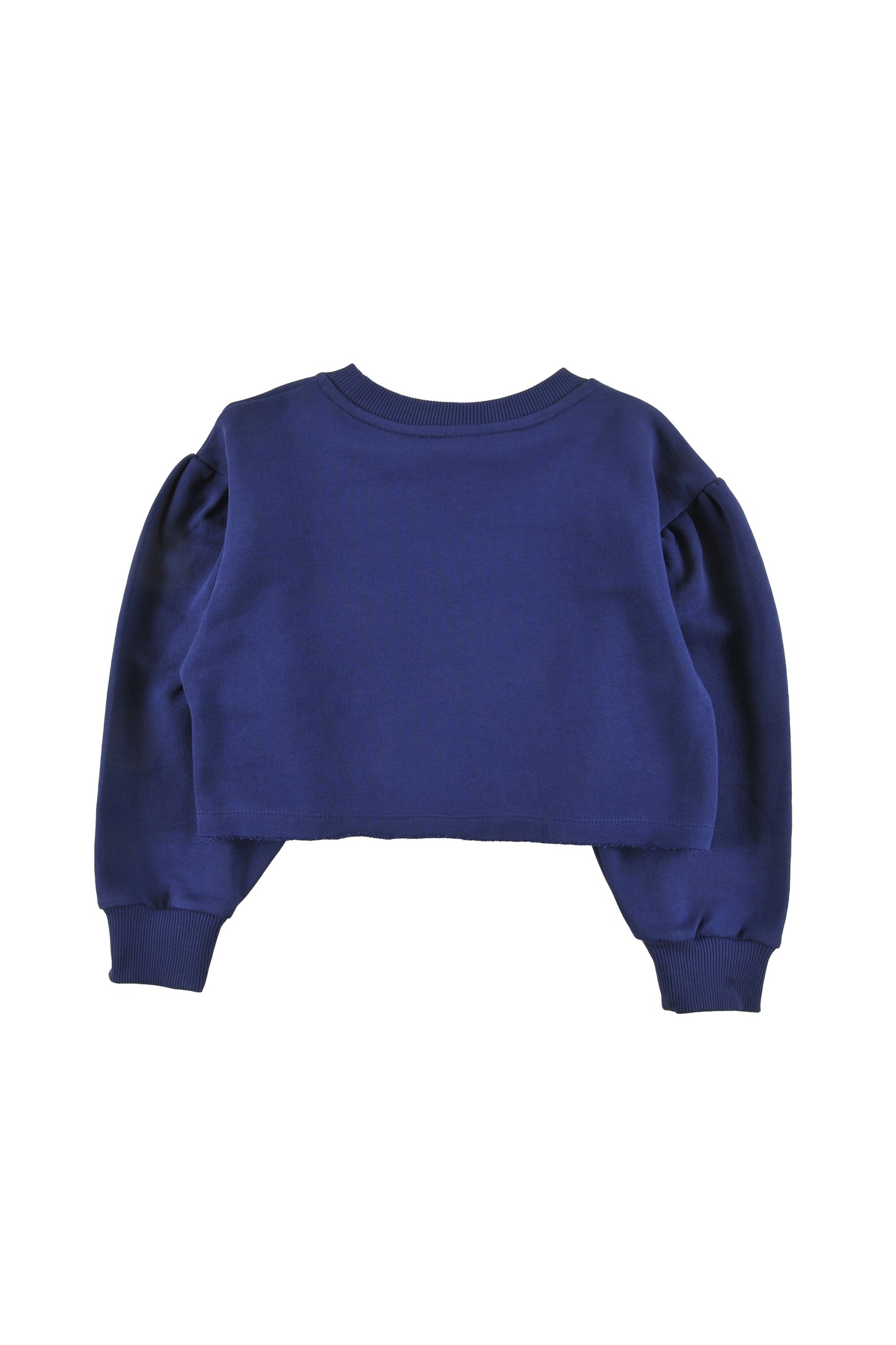 NATURE - BLUE NAVY CROP SWEATER loose fit drop shoulder FLOWER print LOUD
