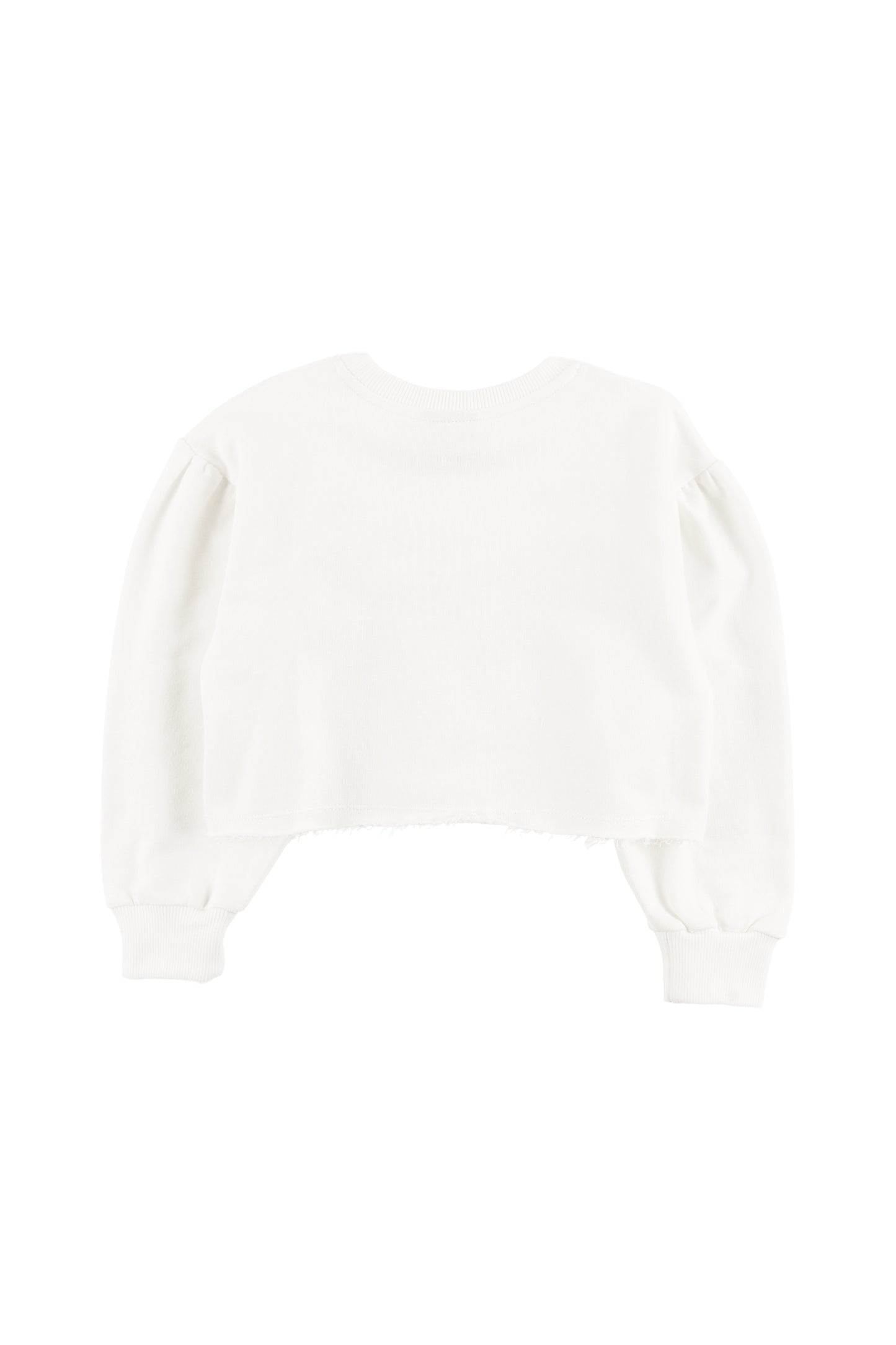 NATURE - OFF WHITE CROP SWEATER loose fit drop shoulder FLOWER print LOUD