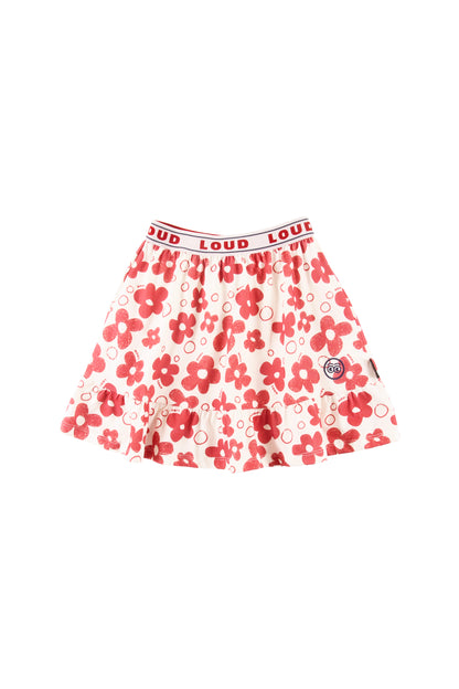 NOTES - Flower AOP Mini Skirt Ruffle Bottom 6yr and Up Knee Length (SAMPLE)