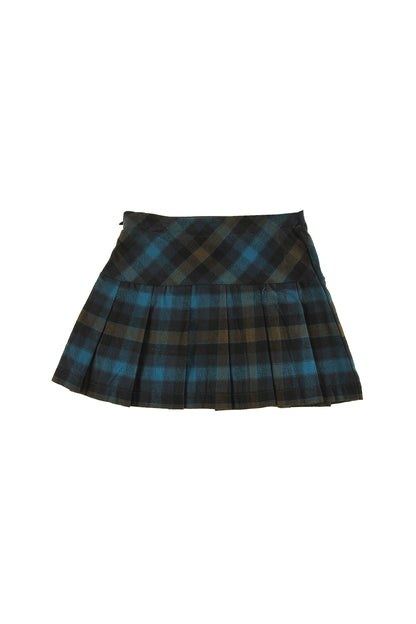 GOGGLES - CHECK MINI SKIRT yoke and pleats, Ice Skate embroidery motif
