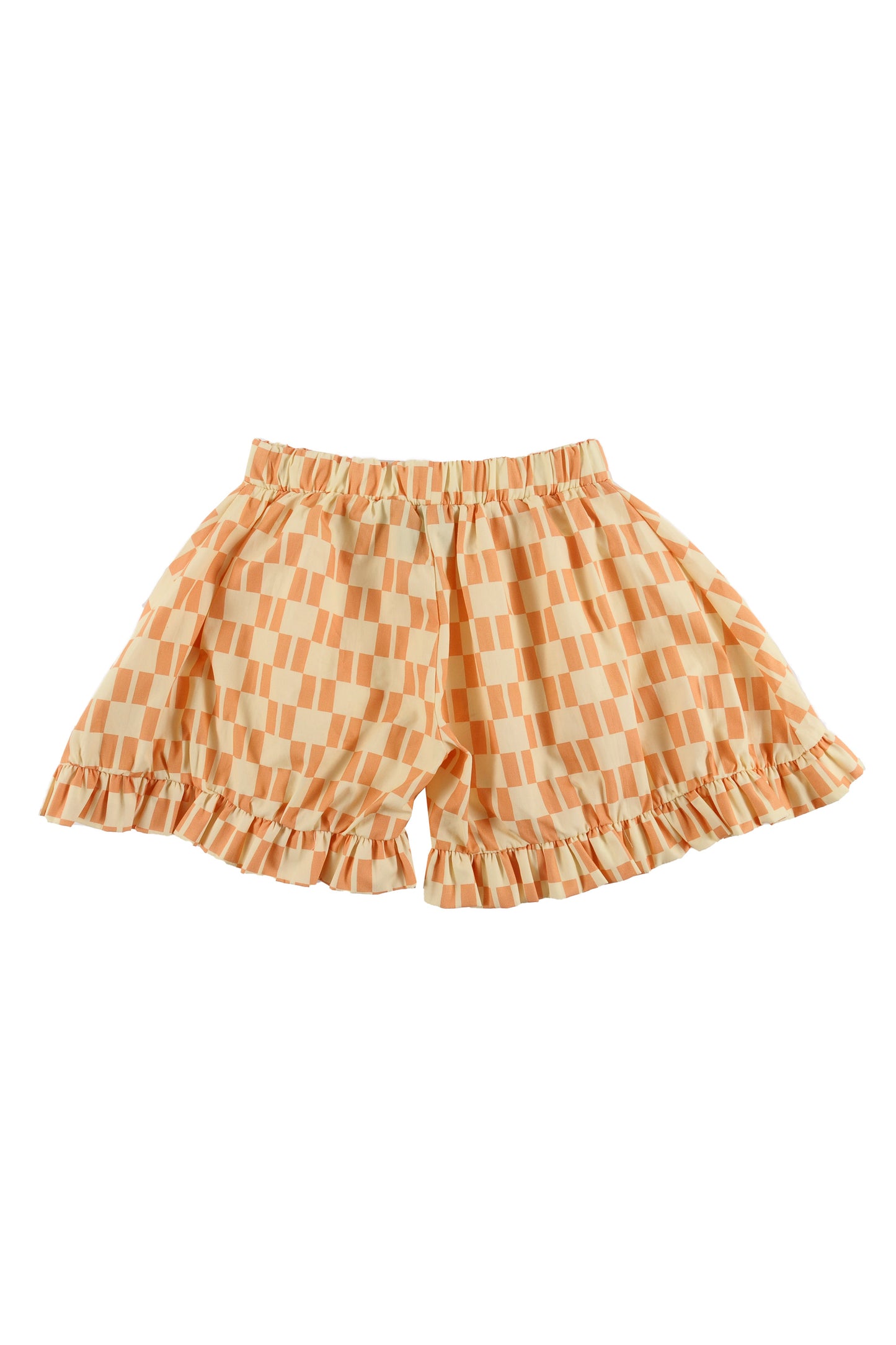 HOLIDAY - Check Vanilla/Papaya Shorts Ruffles (Sample)