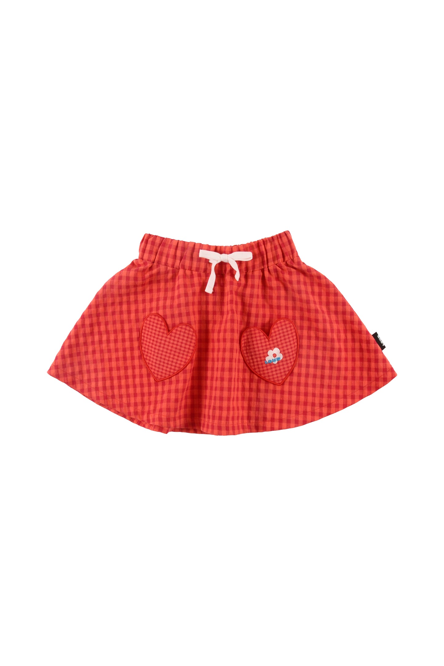 CALDO - Red Check Mini Skirt Front Pockets 6y and Up Knee Length