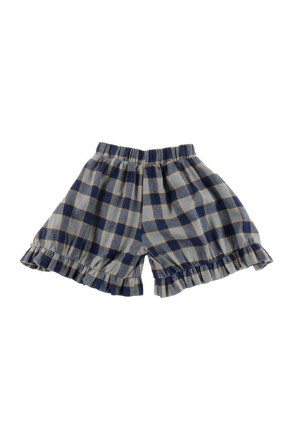 KIND - Check Indigo Shorts Ruffles (Sample)