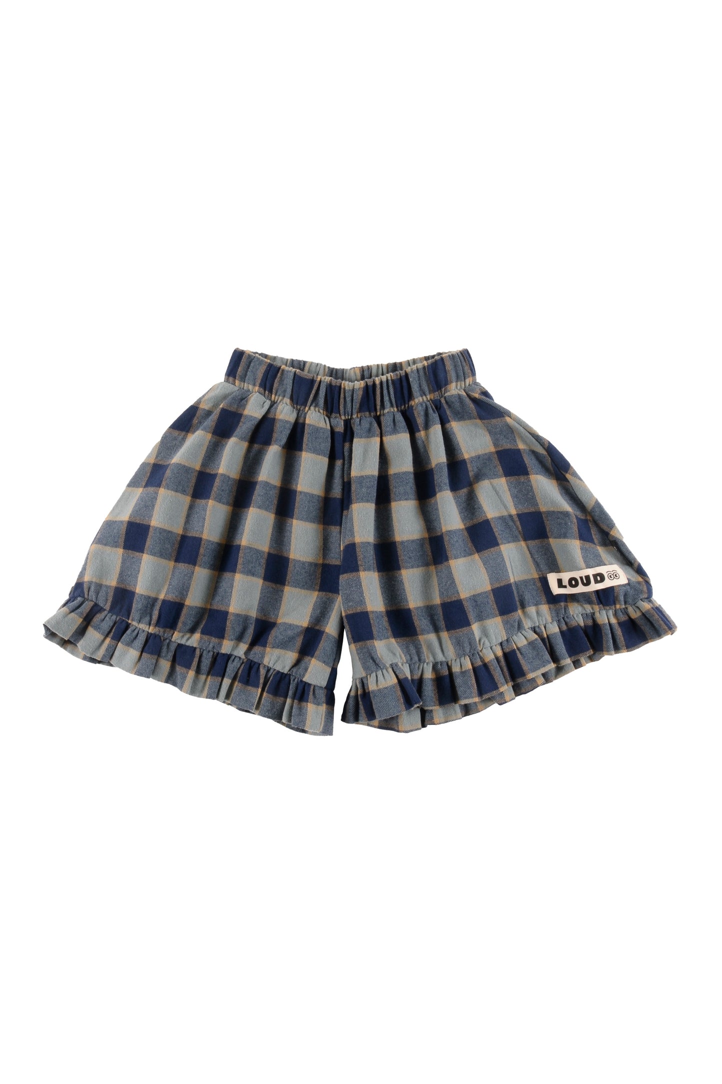 KIND - Check Indigo Shorts Ruffles (Sample)