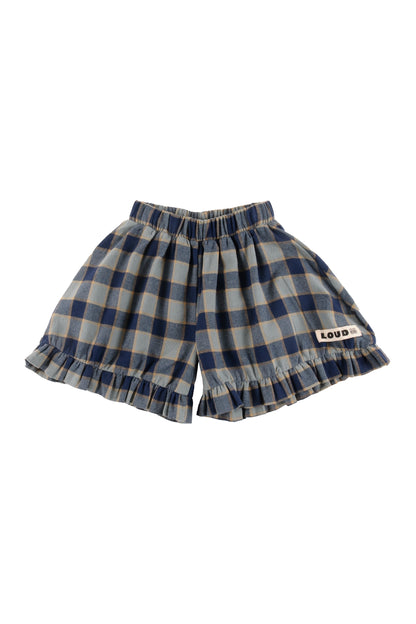 KIND - Check Indigo Shorts Ruffles (Sample)