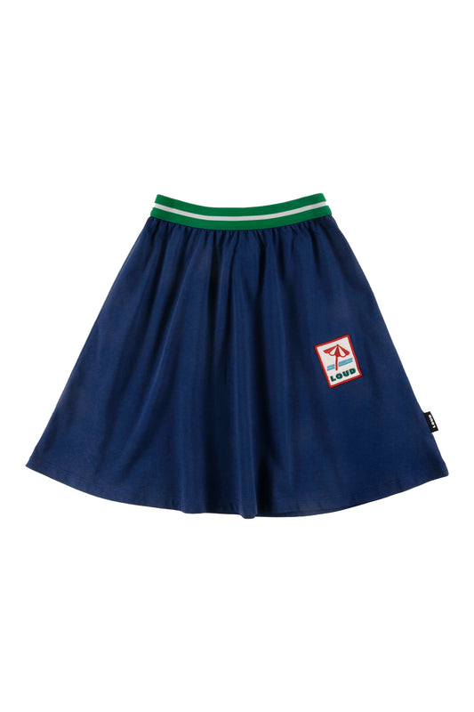 LIMONCELLO - Navy Washed Skirt Knee Length (SAMPLE)