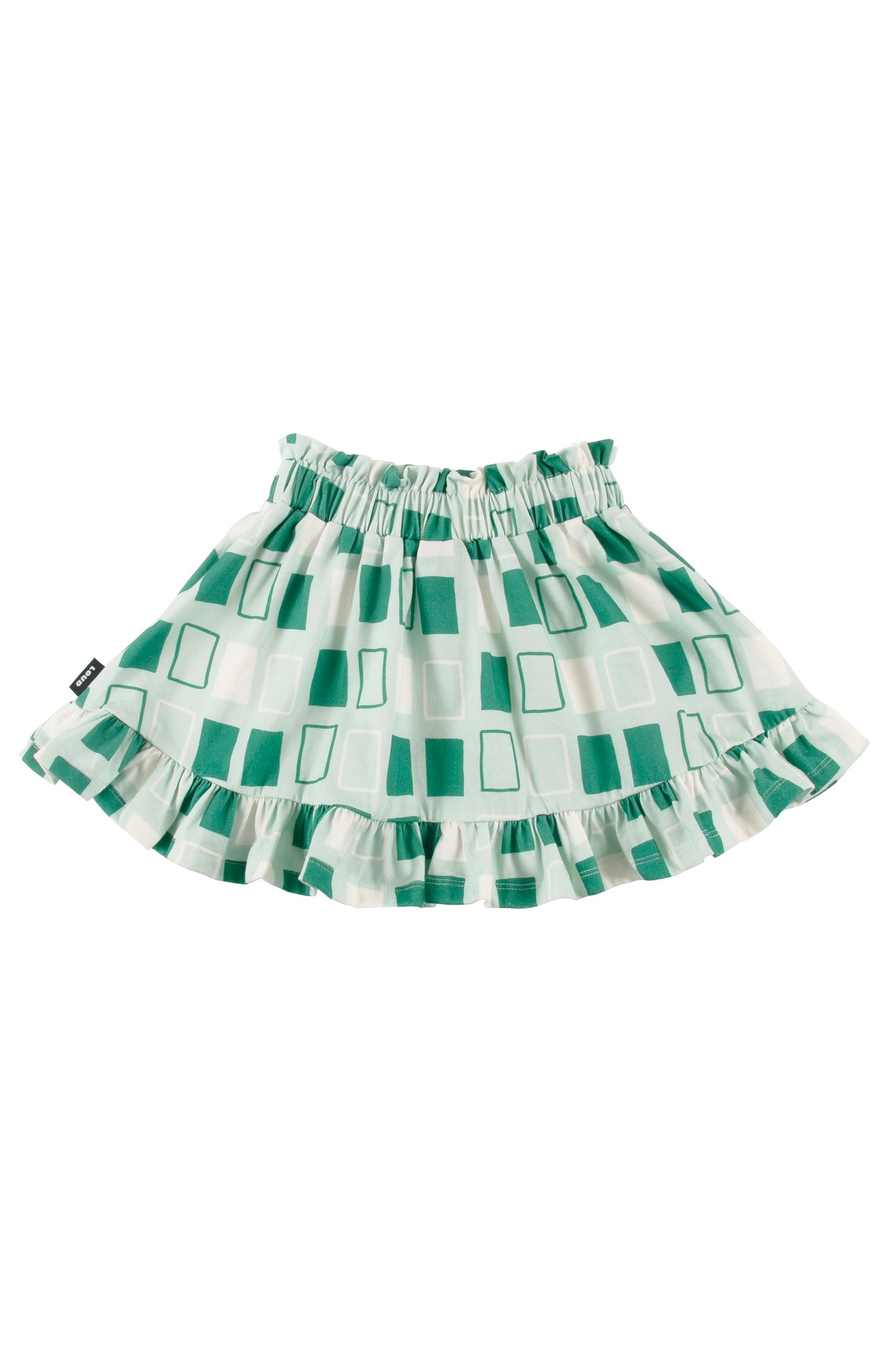 COOKIE - Abstract Check AOP Mini Skirt Elasticated Waist (SAMPLE)