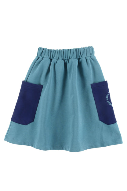 CHARM - Turquoise/Navy 2 Tone Skirt (Sample)