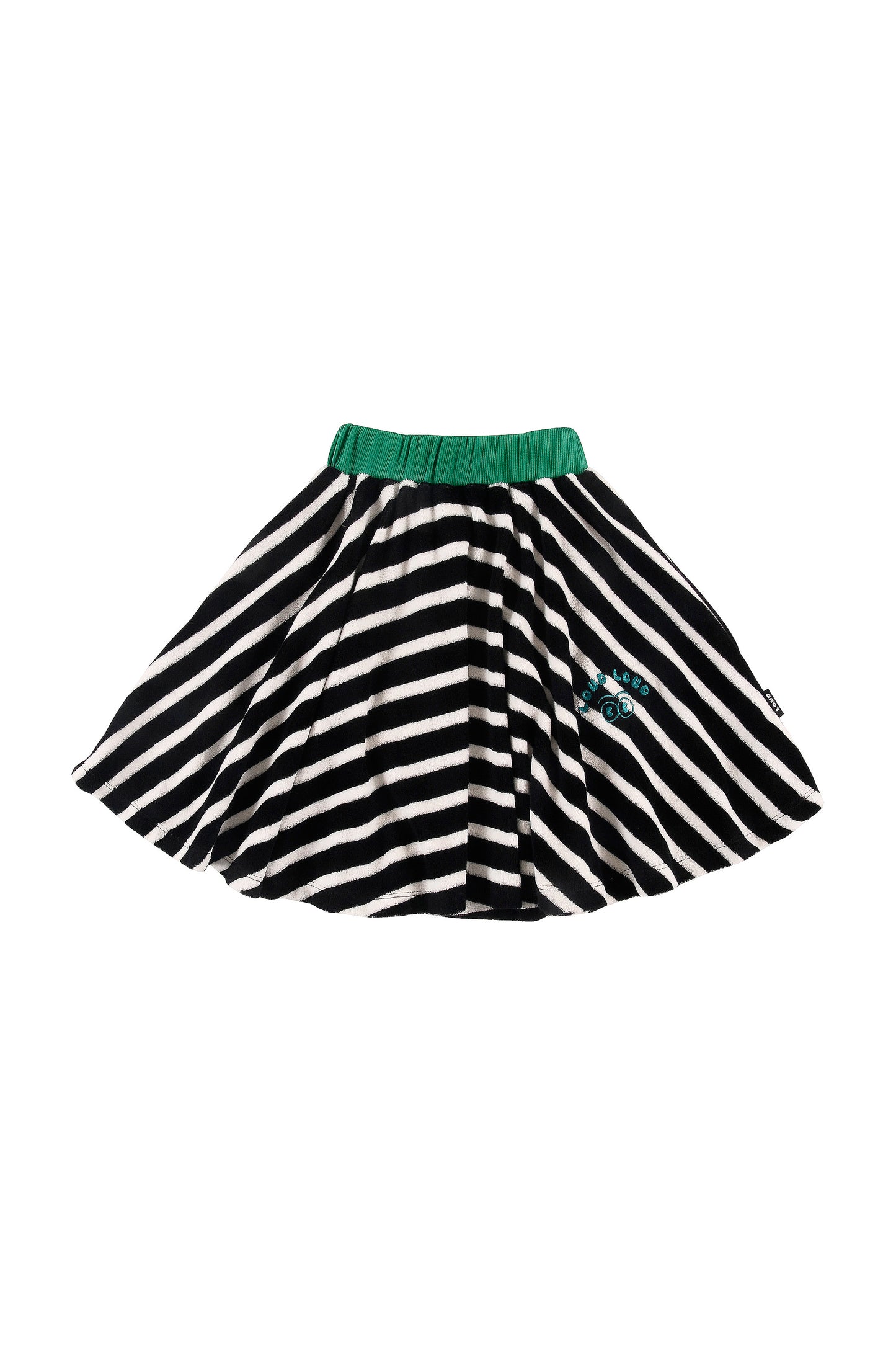 MERENDA - Anthracite Stripe Skirt Semicircle Waist Rib