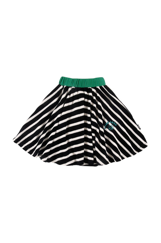 MERENDA - Anthracite Stripe Skirt Semicircle Waist Rib