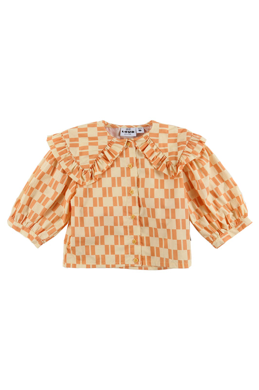 SAPORE - Check Vanilla/Papaya Shirt Collar (Sample)