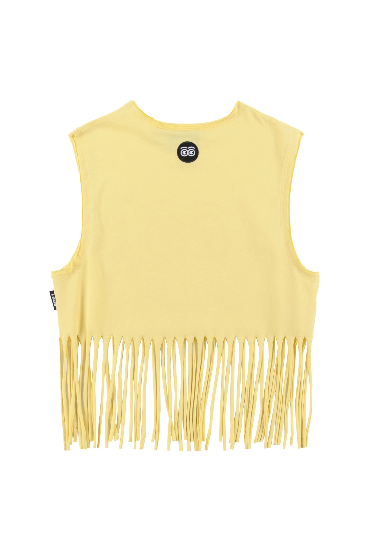 AMORE - Yellow/Yellow Spectra Print Top Crop Fringes