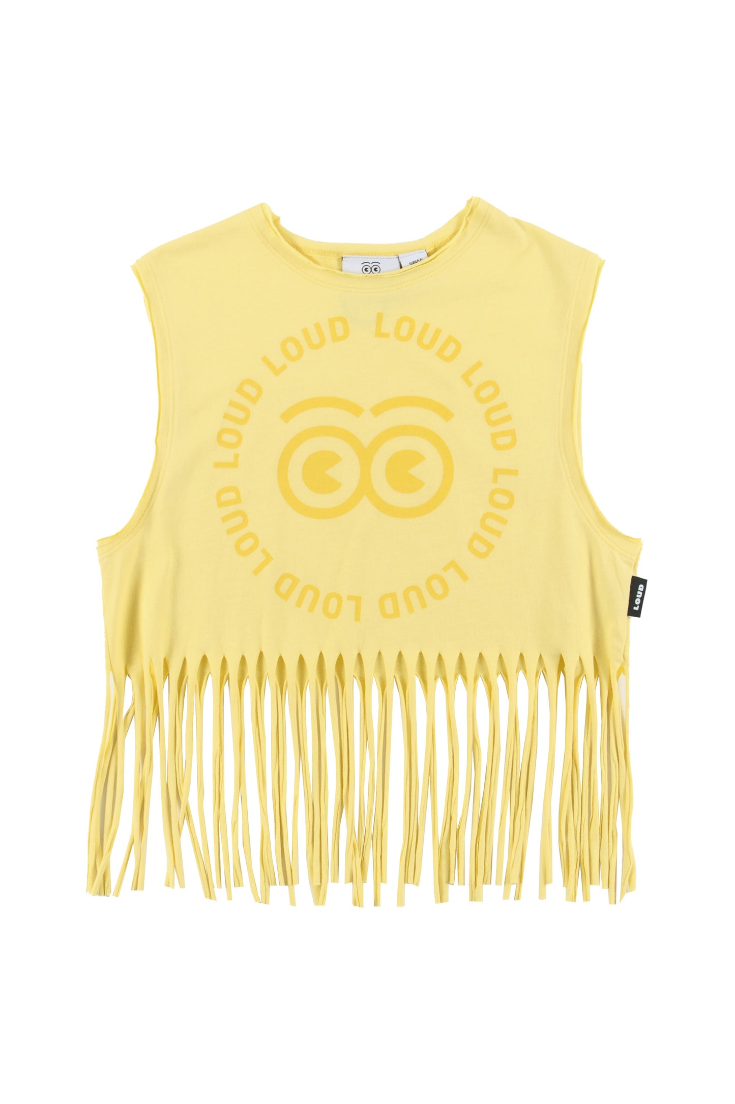 AMORE - Yellow/Yellow Spectra Print Top Crop Fringes