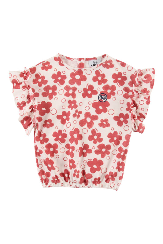 FLOWER - Flower AOP Girl Top Ruffle