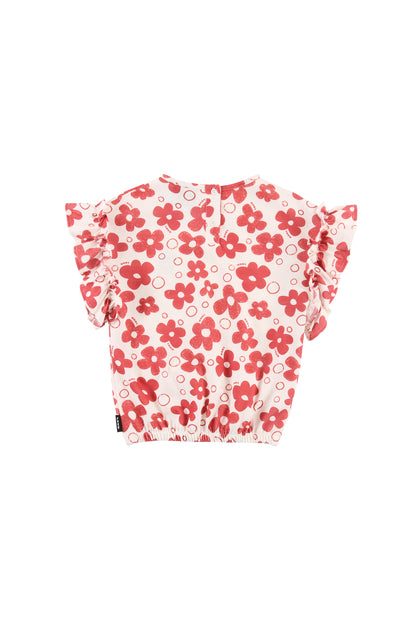 FLOWER - Flower AOP Girl Top Ruffle