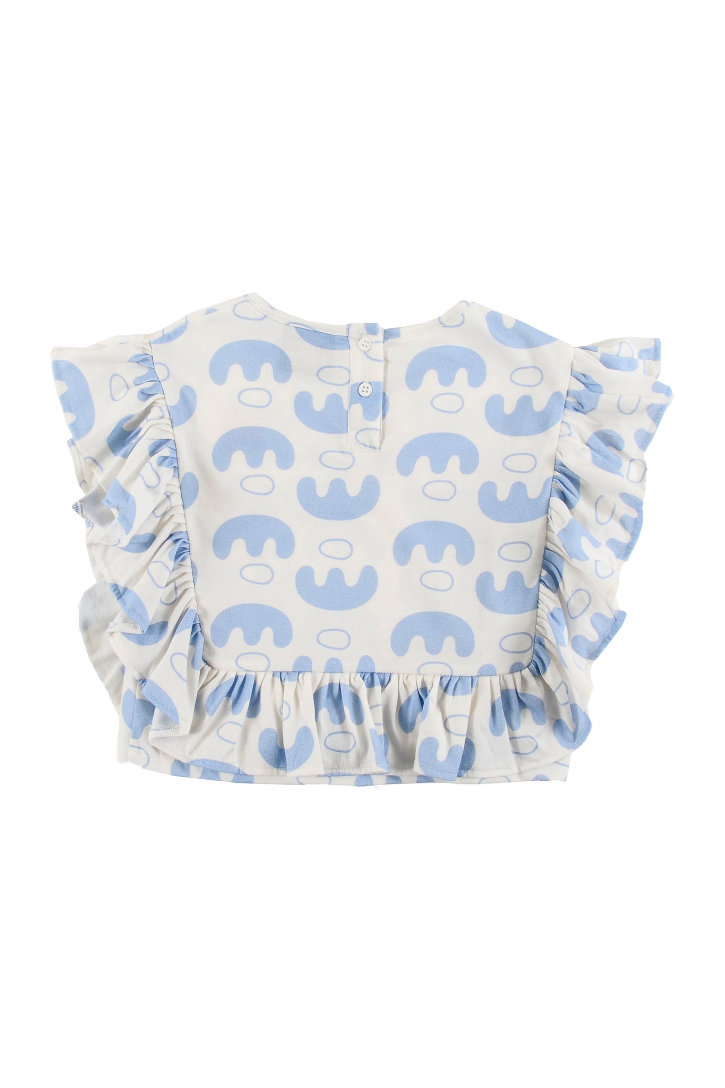 BEACH - Abstract Boat AOP Top Ruffles