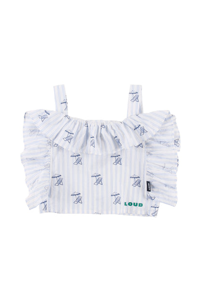 COSTA - Deckchair AOP Summer Top Ruffled Around Body (SAMPLE)