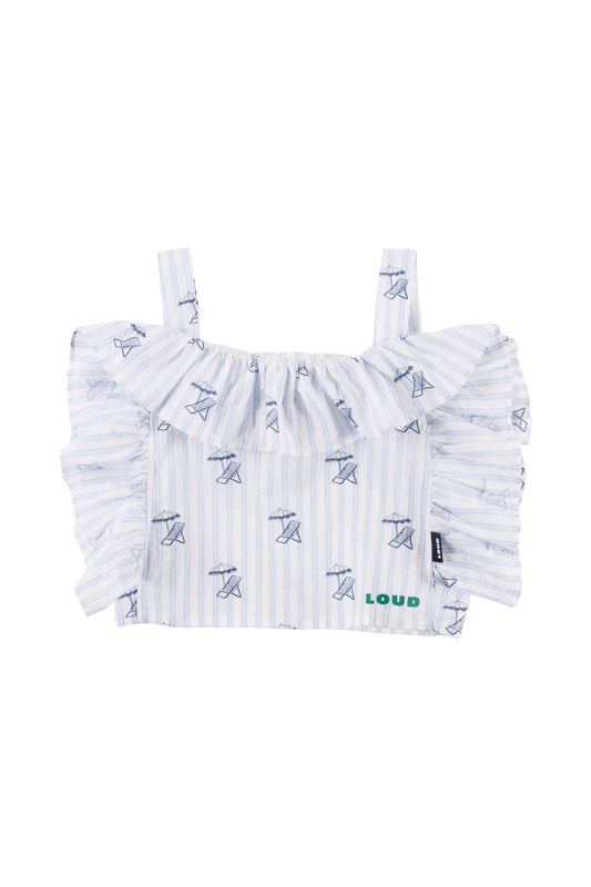 COSTA - Deckchair AOP Summer Top Ruffled Around Body (SAMPLE)