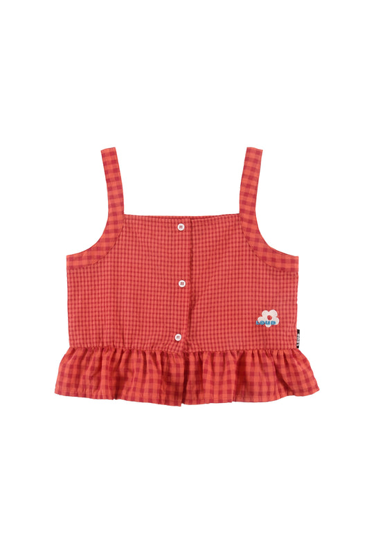 SOLE - Red Check Summer Top Ruffle Bottom (SAMPLE)