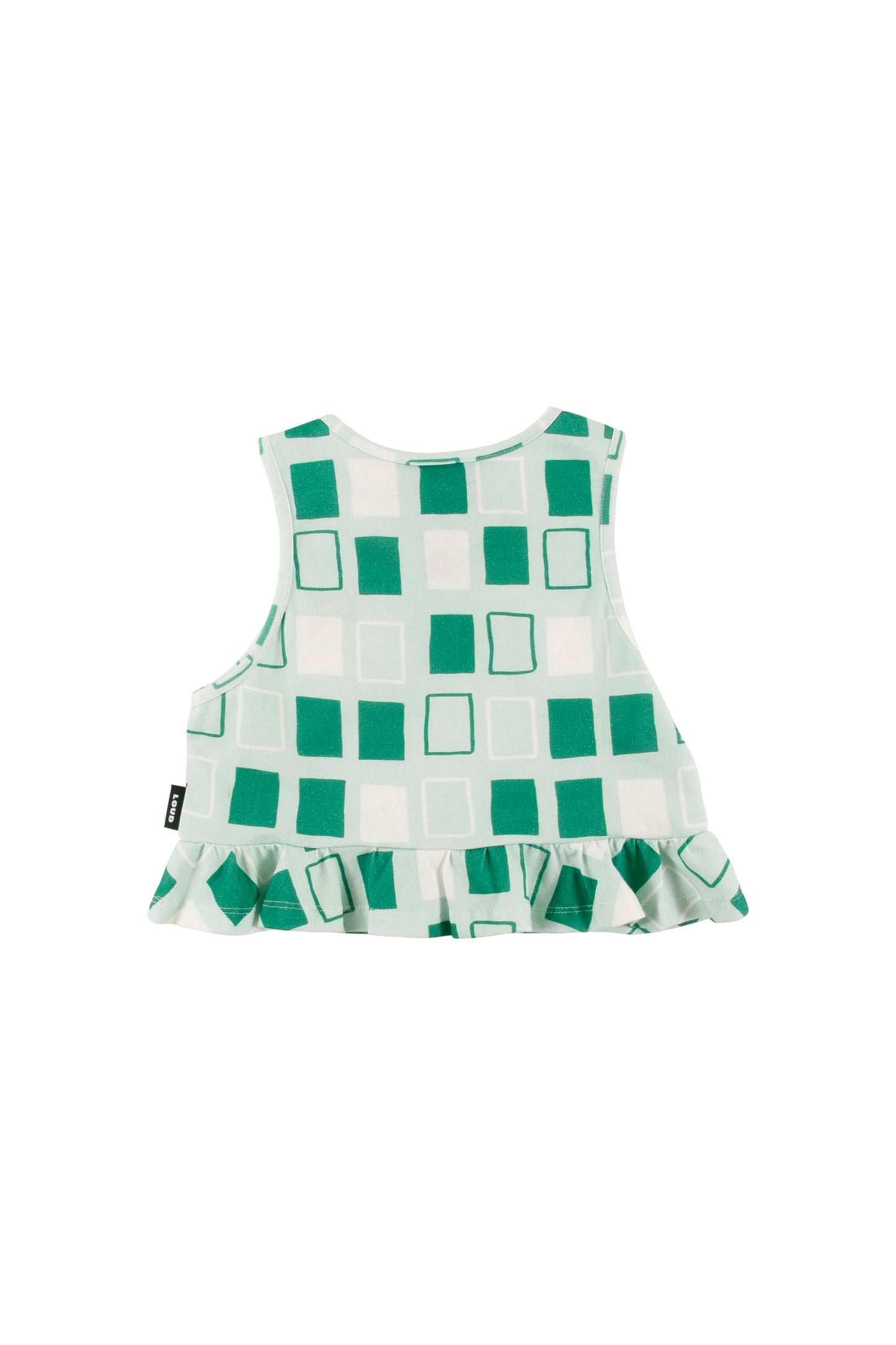 PISTACHIO - Abstract Check AOP Top Vest Buttoned Front (SAMPLE)