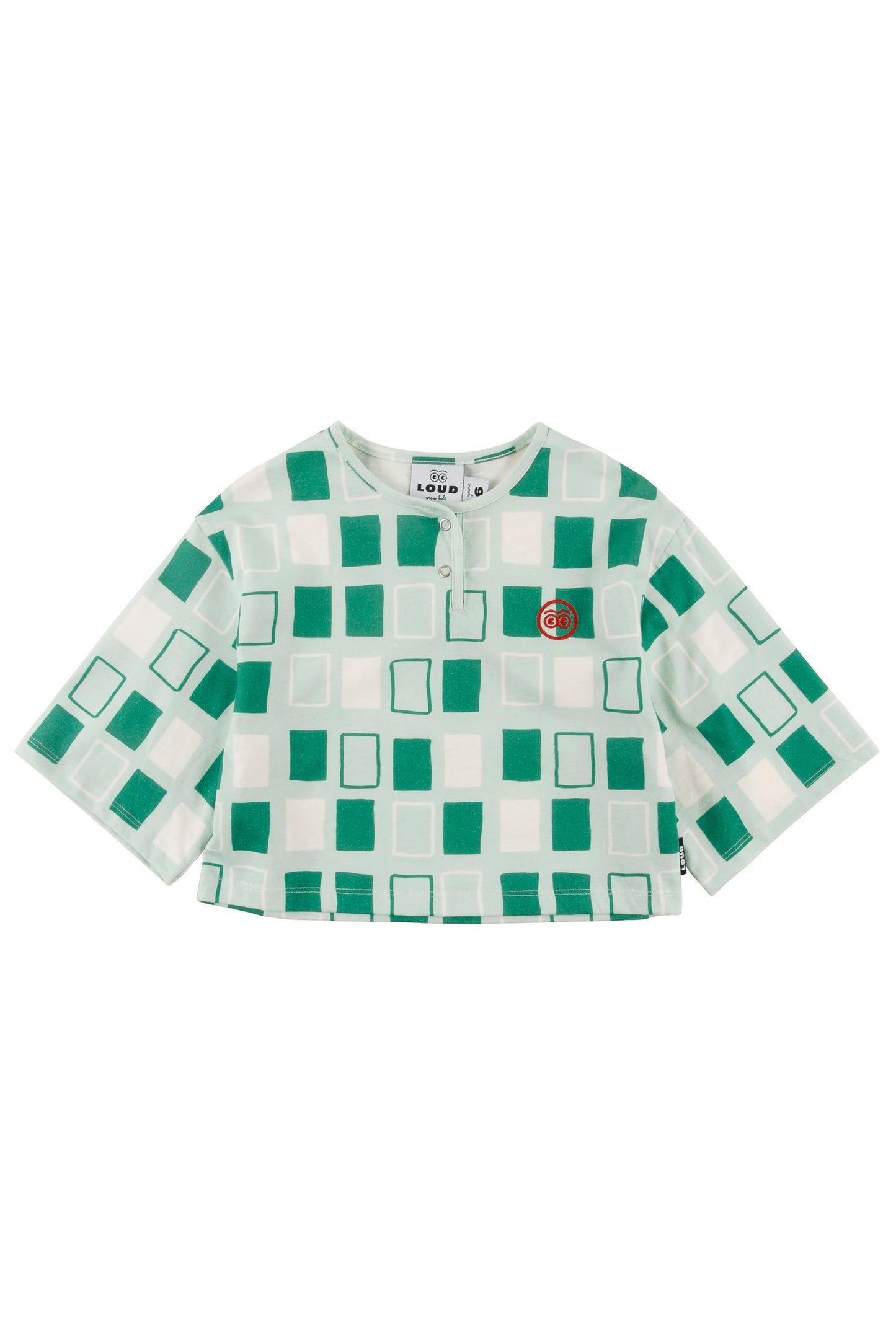 VANILLA - Abstract Check AOP Crop Top Loose Fit (SAMPLE)