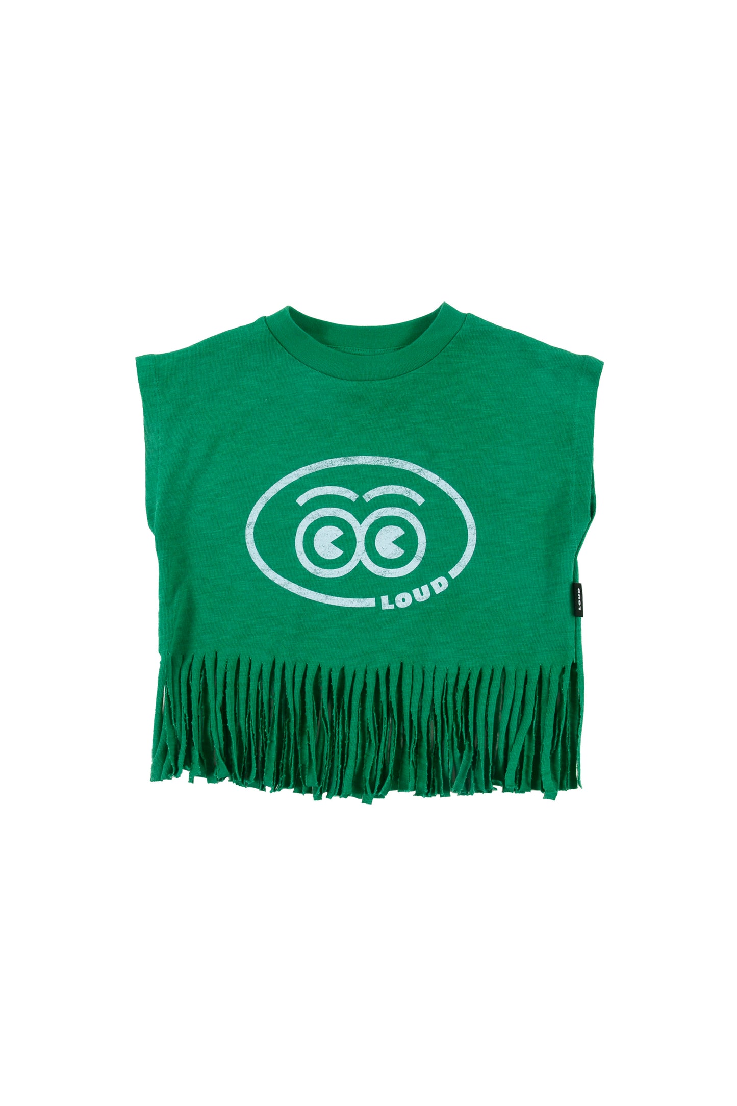 CETRELLA - Green T-Shirt Loose Fit Fringes Bottom (SAMPLE)
